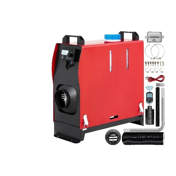 Incalzitor aer diesel 8KW, incalzire rapida, consum redus, cu monitor LCD si telecomanda, 12V, kit montaj inclus