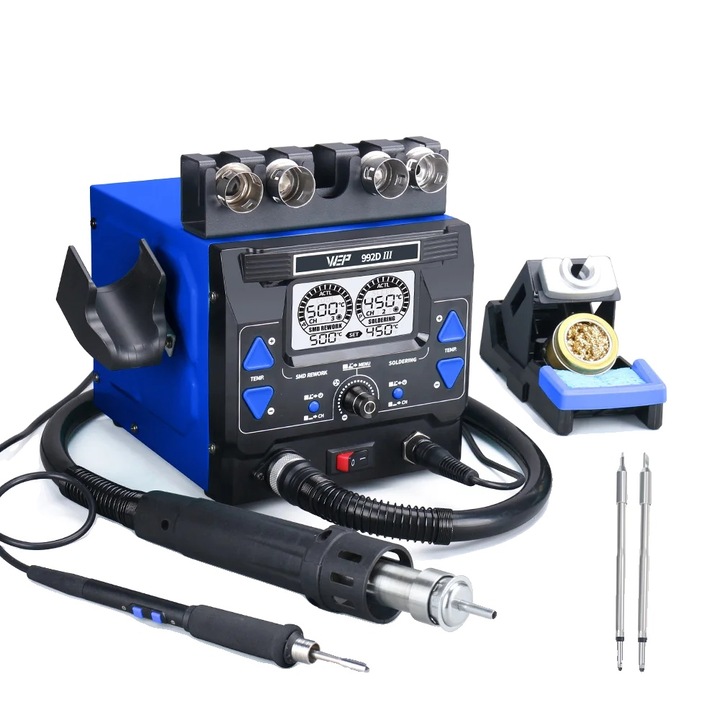 Станция за запояване и преработка, Дигитална, 1220 W двойна функция, LCD дисплей, 1 пакет, 220 V EU
