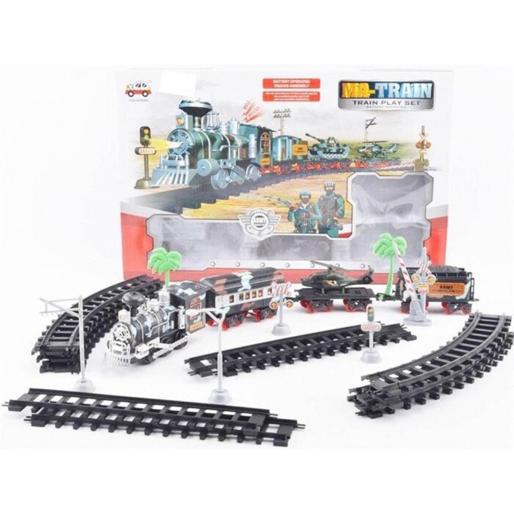 Elemmel működő katonai vonat, ADAR, 47x30.5x6cm, Többszínű