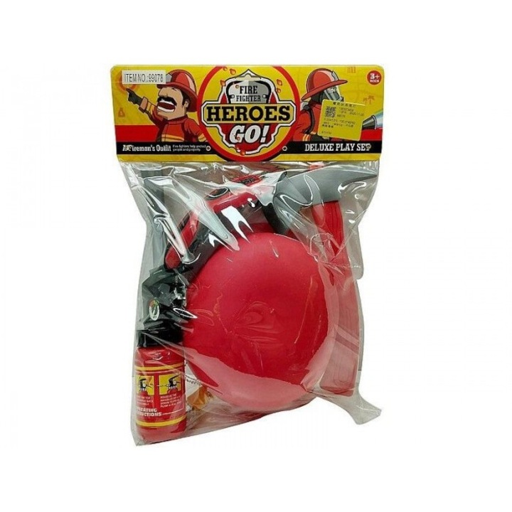 Tűzoltó készlet gyerekeknek, ADAR, PVC, Piros, 41x31.5x15.5cm