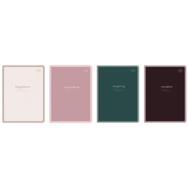 Set 10 caiete A5, Interdruk, Hybrid Words, in carouri, multicolor