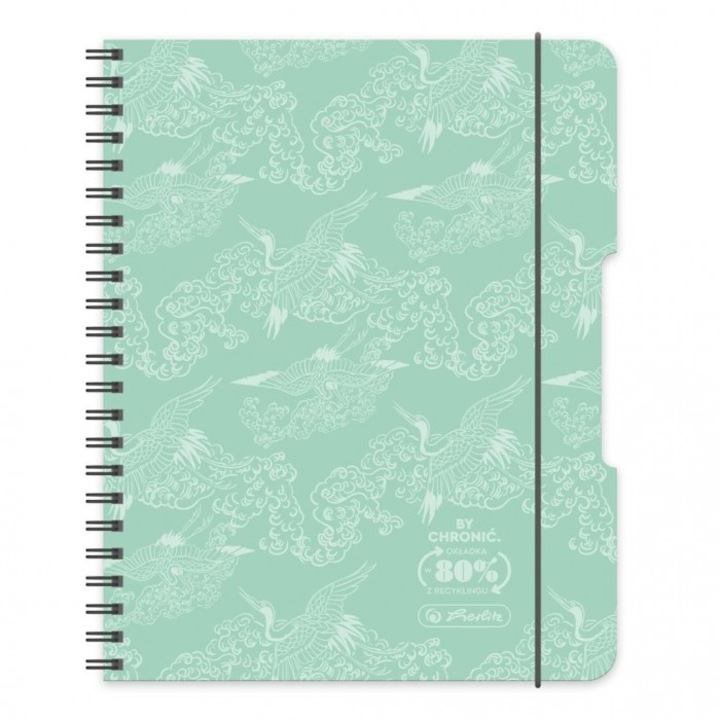 Set 2 Caiete Spirala A4, Herlitz, Eco PP Pastel, 80 File, Kraft, 297x240mm