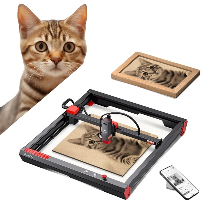 Gravor Laser 400x400mm, Algo Laser V2.1, Precizie Inalta, Multicolor, 10W