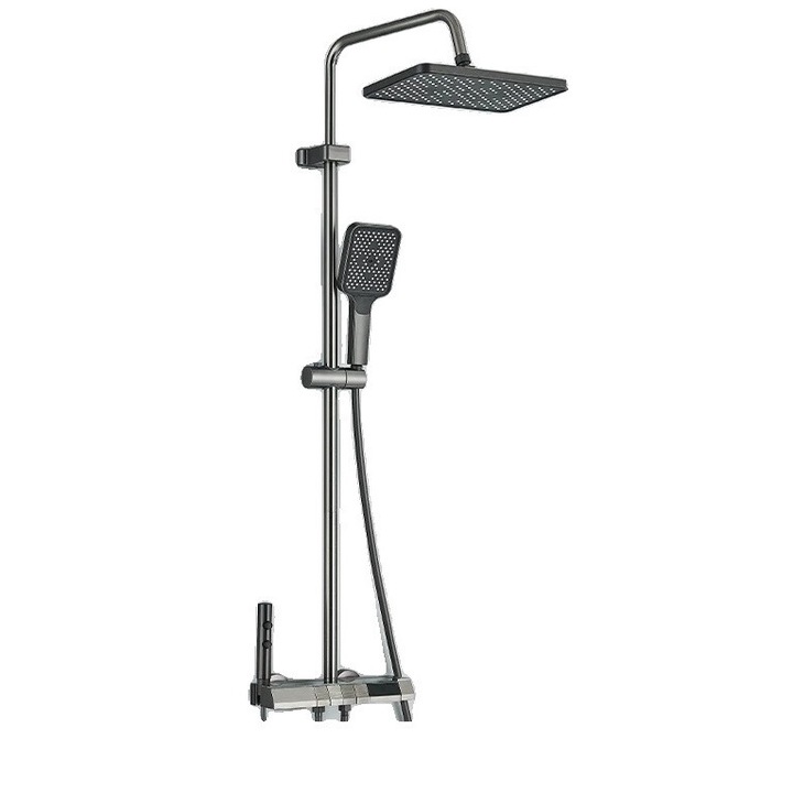 Coloana de dus, ajustabila 100-138cm, alama/inox/plastic, cu control termostat automat, afisaj digital, gri