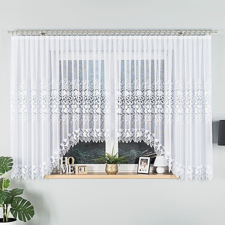 Perdea, Markizeta Hernani, alb, 600x160cm, poliester