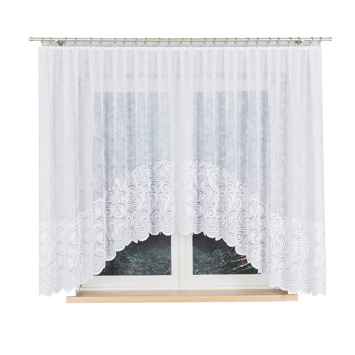 Перде, Сенник, Жакард, 400 х 160 см, Бяло