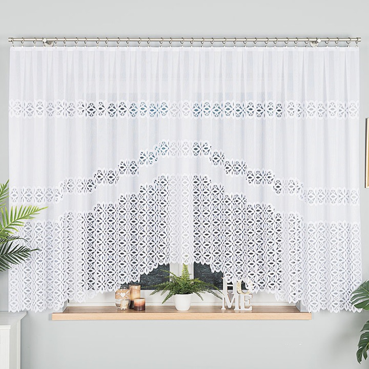 Perdea Markizeta, 400 x 160 cm, alb, jacquard
