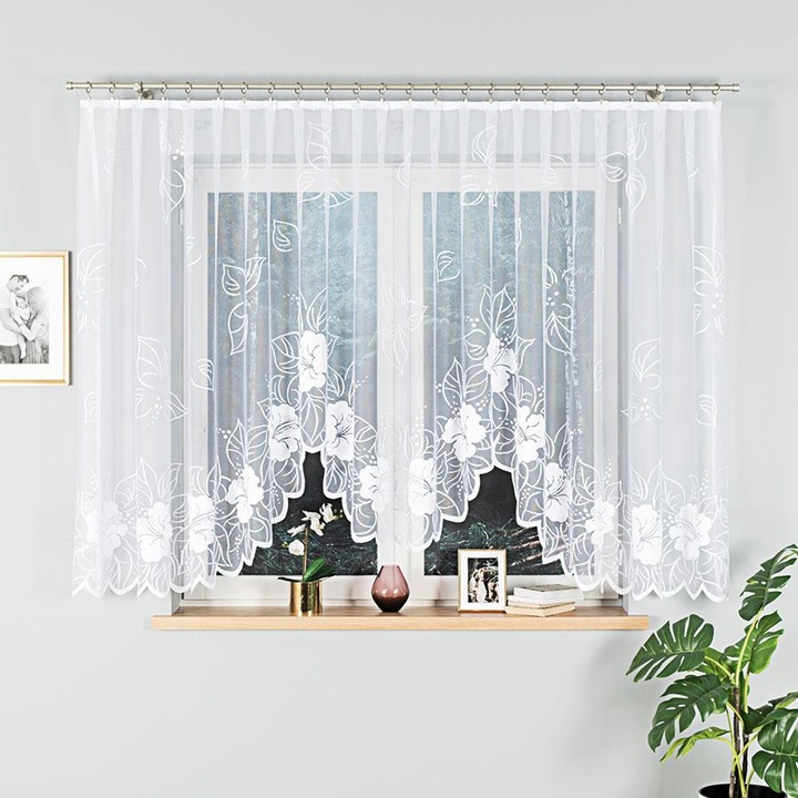 Markizeta függöny, jacquard, 400 x 160 cm, fehér