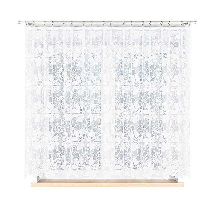 Perdea, Markizeta, Jacquard, 300 x 160 cm, Alb