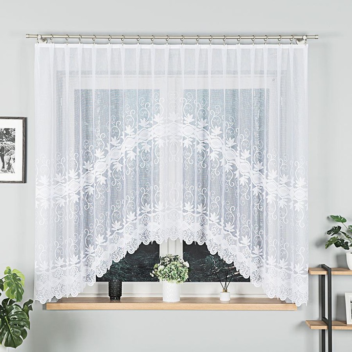 Завеса, 300 х 160 см, бяла, полиестер