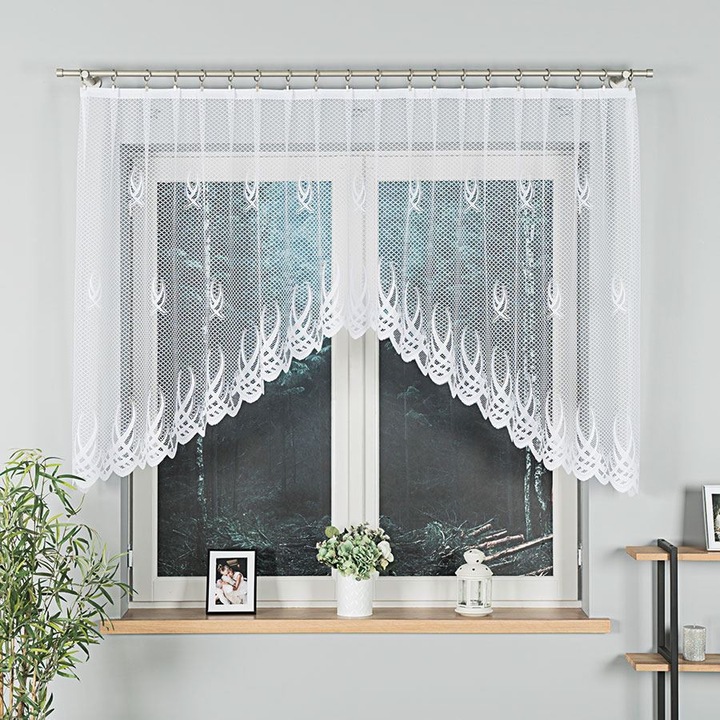 Perdea Marziketa, jacquard, alb, 250 x 120