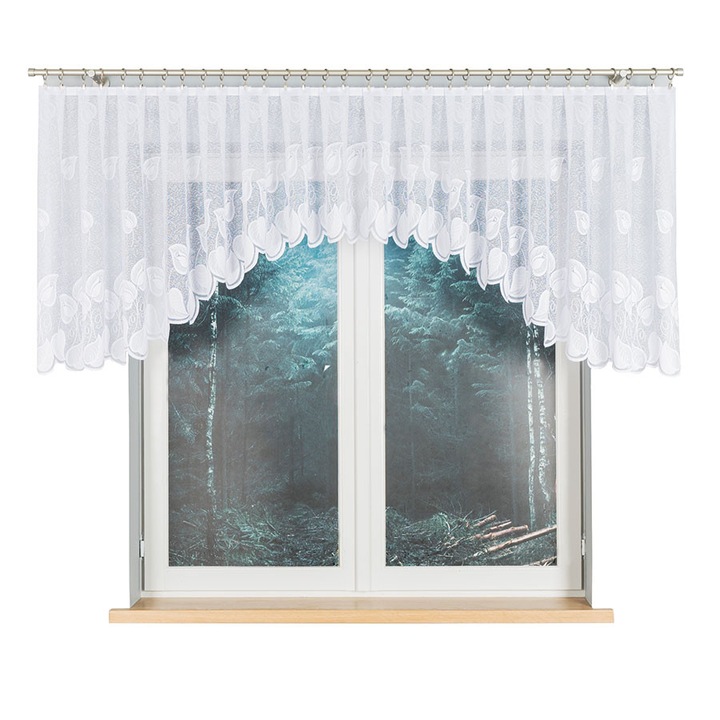 Függöny, Marziketa, Jacquard, 400 x 90 cm, Fehér