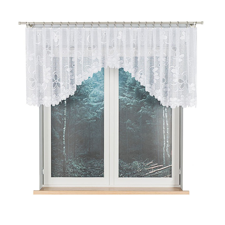 Napellenző függöny, jacquard, 350x80cm, fehér