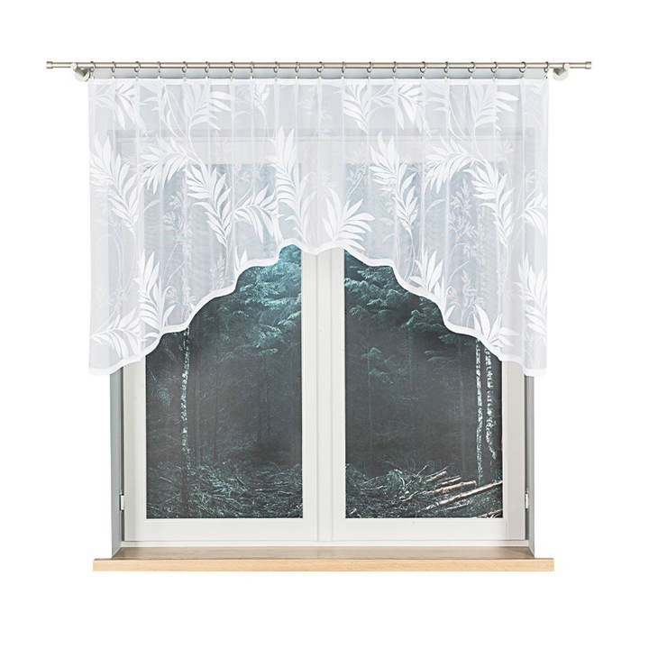 Перде за сенник, жакард, 250х100 см, бяло