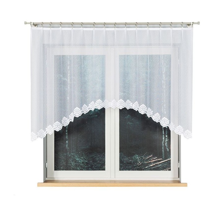 Perdea, Marziketa, poliester, 250 x 120 cm, alb