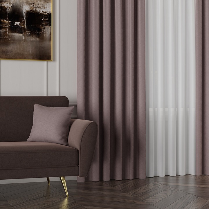 Tesatura decorativa Markizeta, 237 GSM, roz pudrat, 320cm