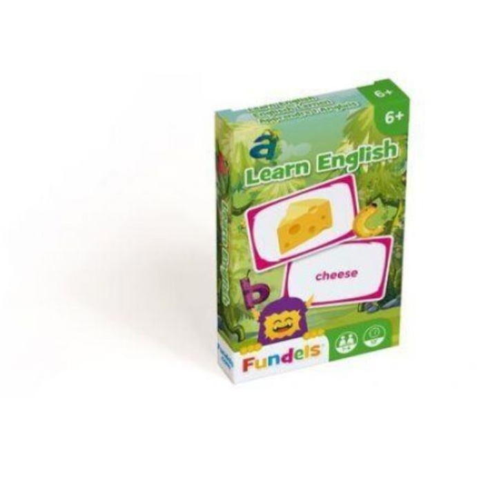 Joc educativ Cartamundi Fundels, invatare engleza, 55 de carti, 6+, 6x9,2x2cm