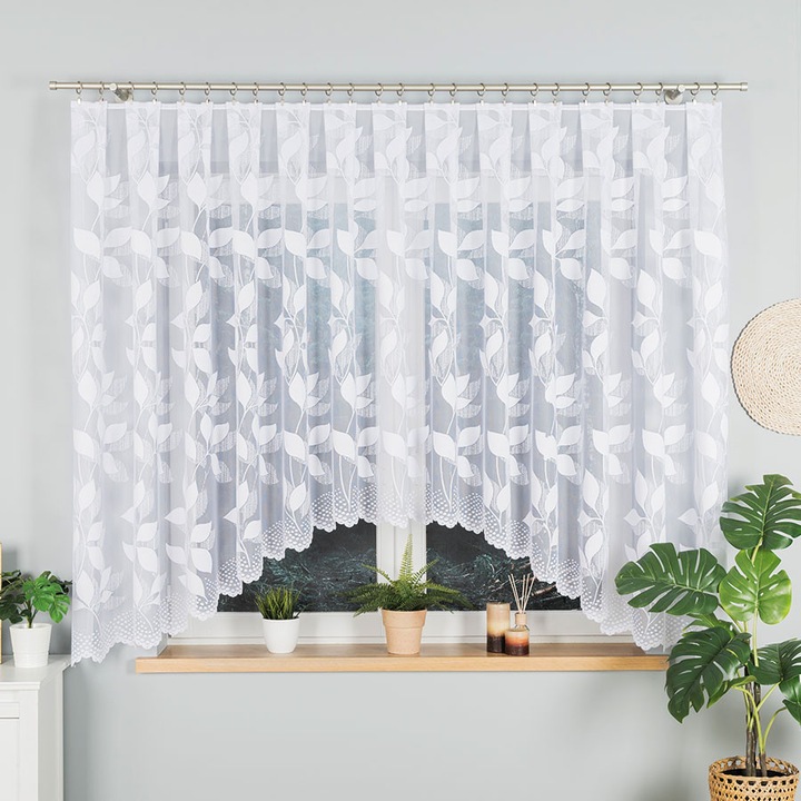 Markizeta Martyna függöny, jacquard, fehér, 420x160cm