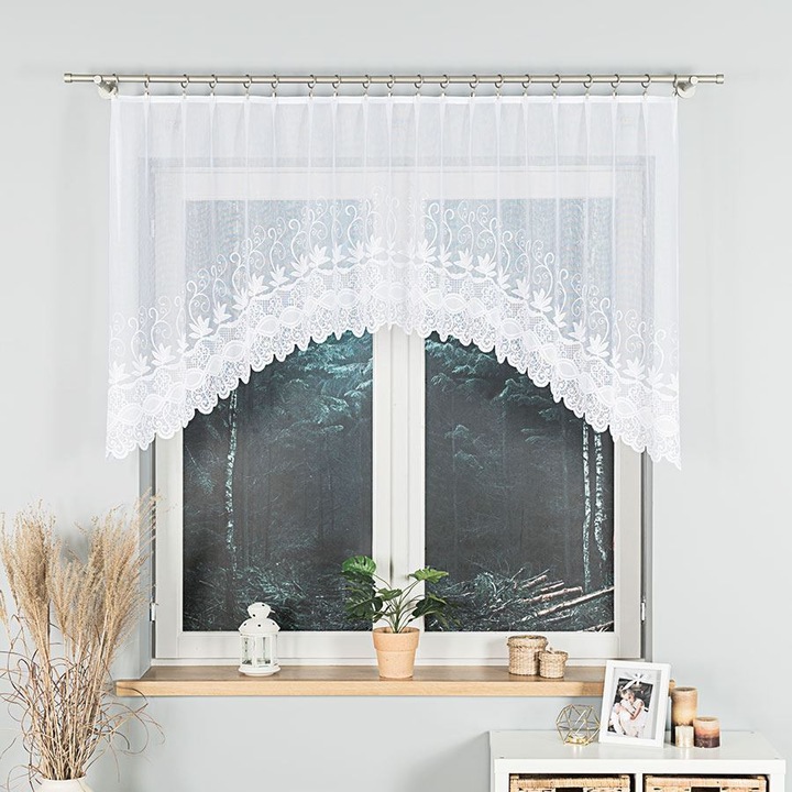 Perdea Markizeta Jowita, jacquard, 250x100cm, alb