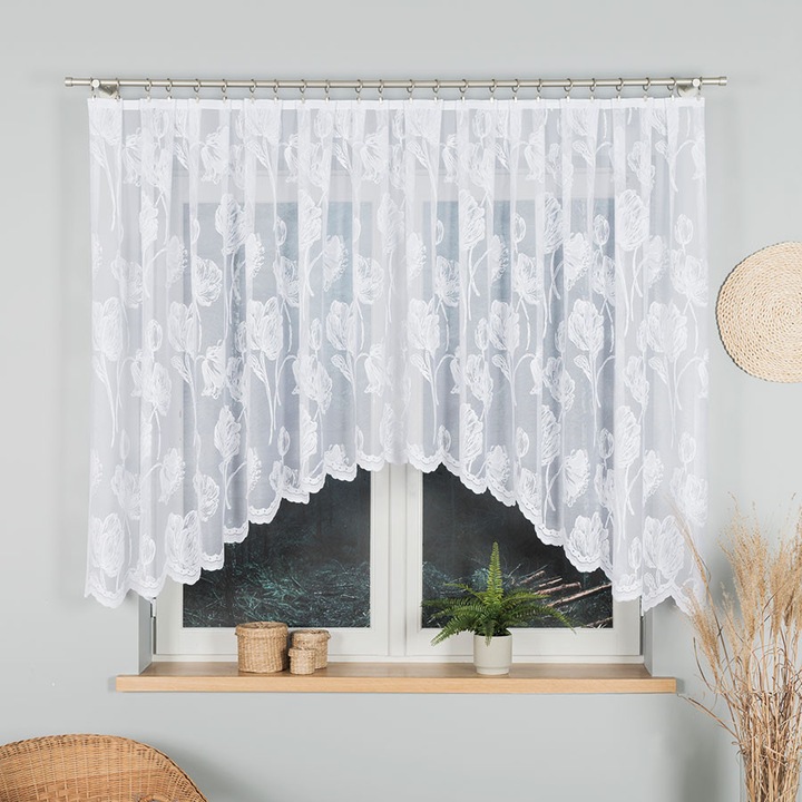 Perdea Markizeta Sonia, jacquard, 350x140cm, alb