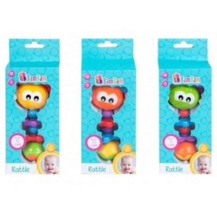 3 darab Bam Bam zörgő játék készlet gyerekeknek, féreg modell, többszínű