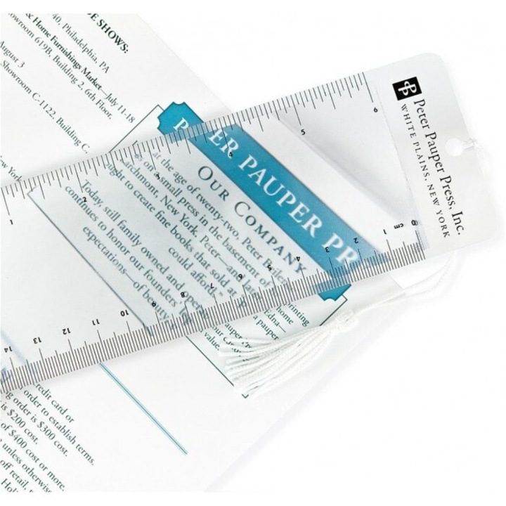 Semn de carte cu lupa Peter Pauper Press, 222x73mm, transparent