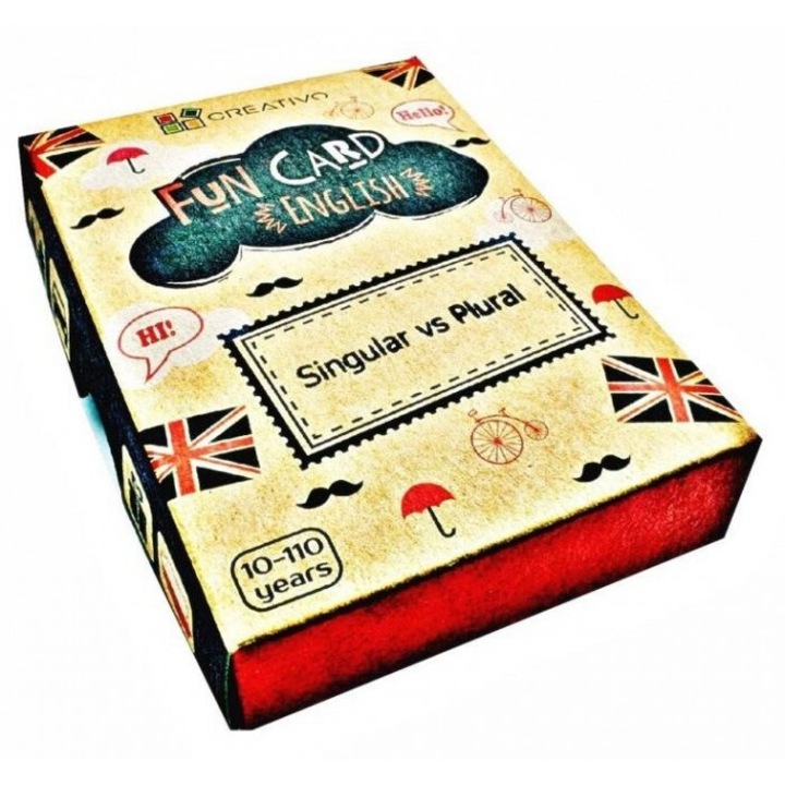 Игра Creativo, Fun Card English Singular vs Plural, Настолна, 10+ години