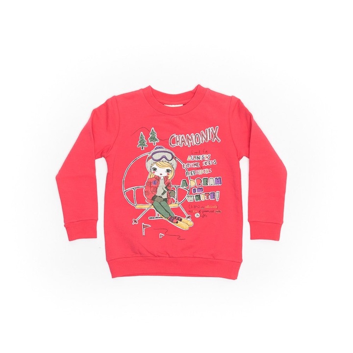 Bluza maneca lunga, Bimbalina, Skiers, roz, 20841 - Roz