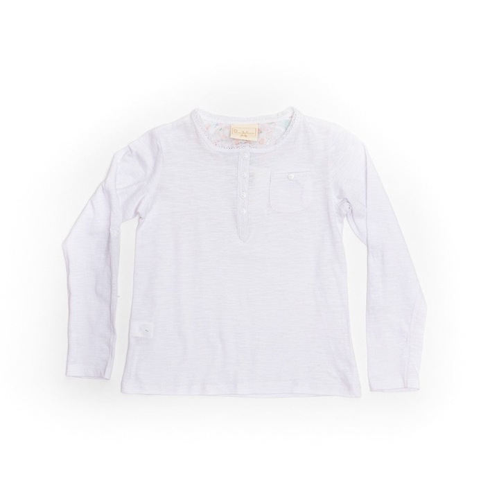 Bluza din bumbac, Bimbalina, cu nasturi, 52440, Alb, 110 cm