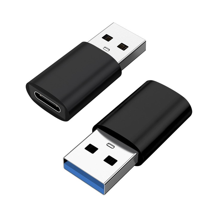 USB Type-C женски към USB 3.2 OTG мъжки адаптер, USB-C конвертор за телефони/лаптопи/таблети, 10Gbps висока скорост, съвместим със свързване към USB устройства, четци на карти, клавиатура, мишка и др., черен цвят