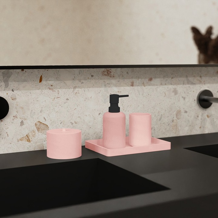 Диспенсер за течен сапун Inter Ceramic Роза ICCA 55663 Pink, Свободно стоящ, Полирезин, 16.3x7cm, Мат, Розов