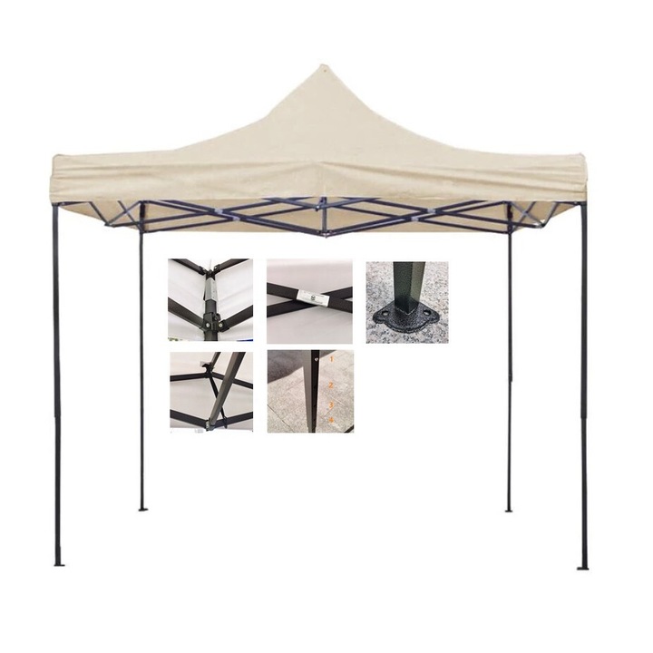 Градинска шатра 3х3 Tent Pro тип хармоника, бежова