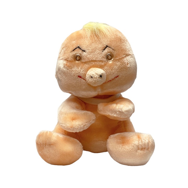 Плюшена играчка Chippo 4514 1-99, Бебе пее една песен на Български, Мек плюш, 21 см, Бежов