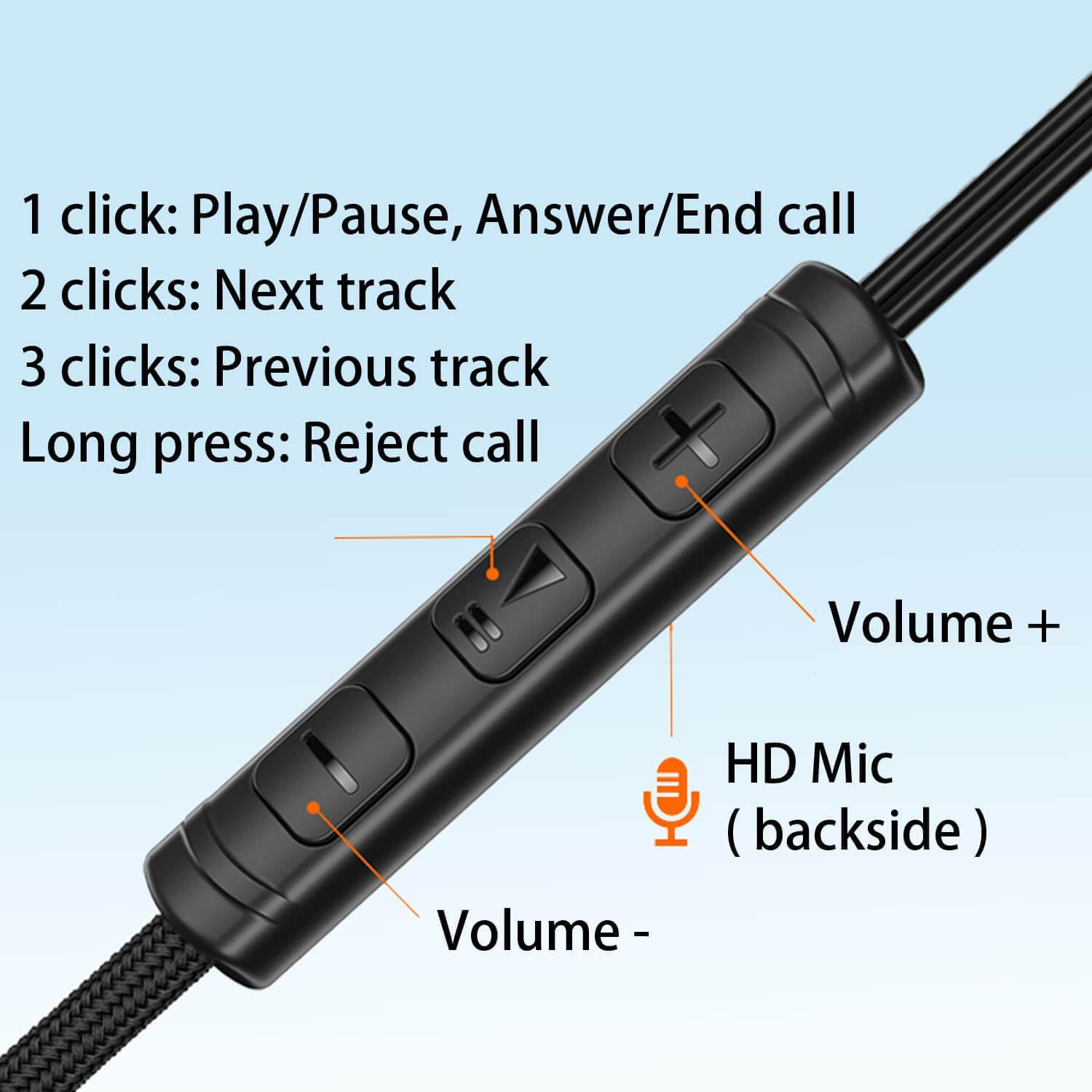 Casti cu fir in-ear sport, 1BA+1DD, Unitate hibrida, HI-RES Audio, Monitor, Sport, Anularea zgomotulu, enkourakoko®, MIcrofon Negru Cristal