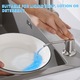 Dozator Incorporabil, Zggzerg, Pentru chiuveta, sapun, detergent lichid, 350ml, Anti rugina, Rezistenta la coroziune, Rotatie la 360°, Usor de instalat si curatat, Otel inoxidabil/ABS/PE, 55 x 96 x 145mm, Argintiu
