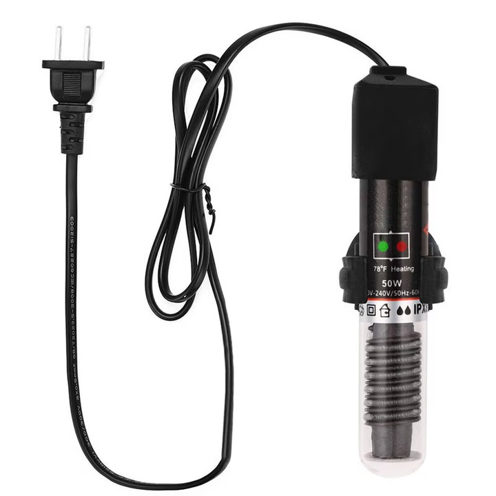 Нагревател за аквариум, VKK®, 25W, 4-20l, черен