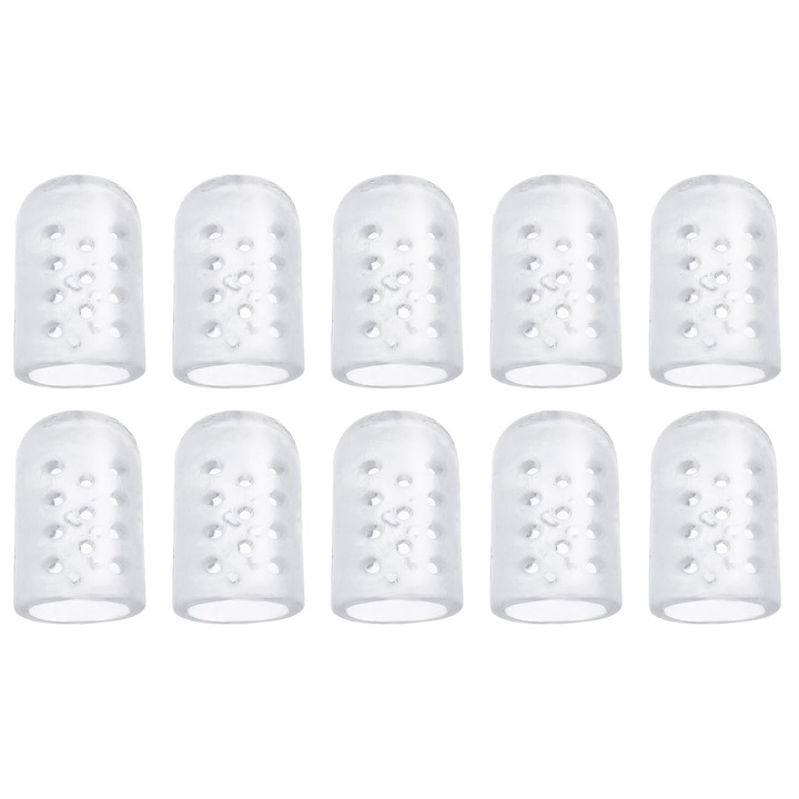 Set 10 protectii degete, silicon, respirabile, transparente