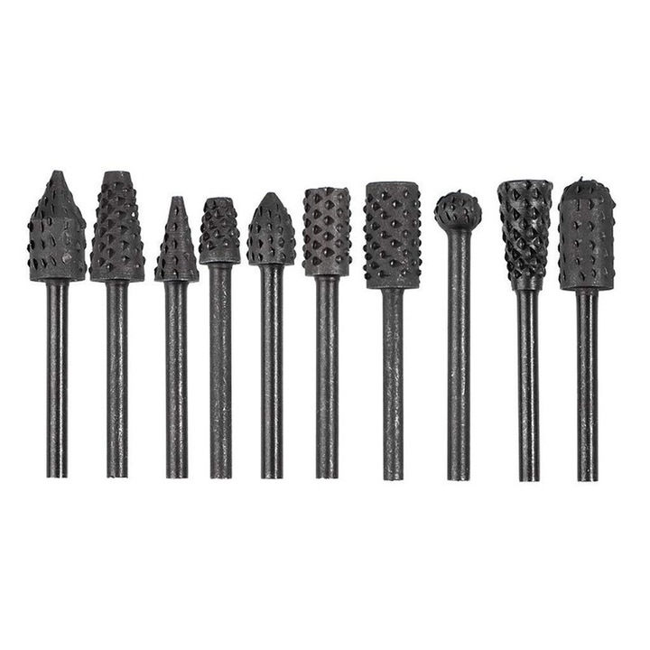 Set 10 bucati burghie rotative din otel carbon, pentru prelucrarea lemnului si plasticului