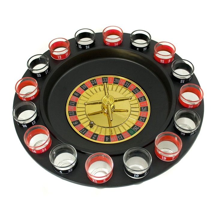Joc ruleta 16 pahare, 2 bile, Rosu/Negru