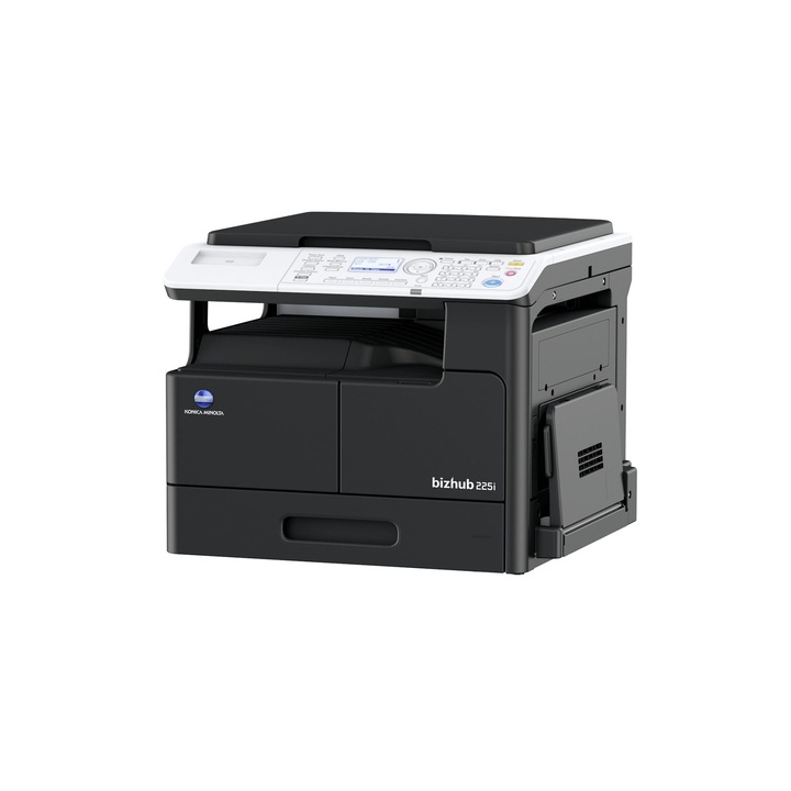 Imprimanta multifunctionala laser monocrom Konica Minolta bizhub 225i, A3, ADF, USB 2.0, Wi-Fi, 22 ppm