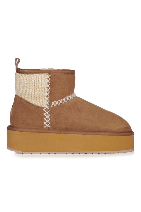 Emu, Ghete flatform de piele intoarsa fara inchidere Stinger, Maro camel