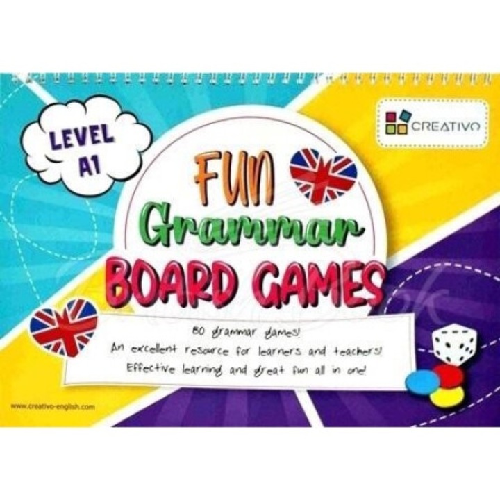 Társasjáték Fun Grammar Board Games A1 szint, Creativo, oktató, 302x214 mm