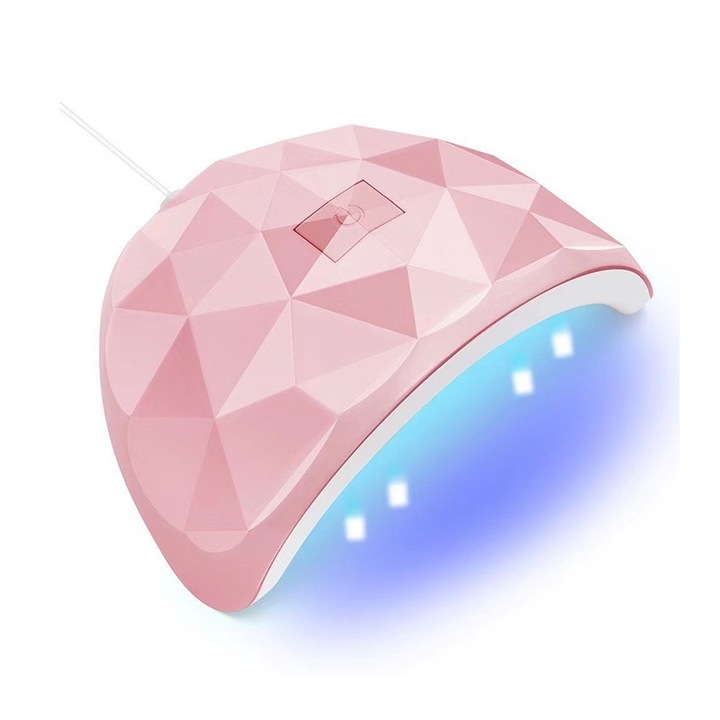 Lampa unghii UV LED, EYUSALL, Senzor Infrarosu Pentru, 18 Leduri, Uscare 30 sec, 88 W, roz