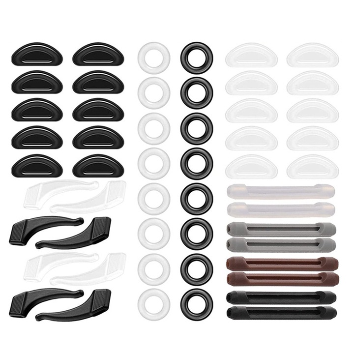 Комплект от 28 носни възглавнички за очила, SINBINTA, Неплъзгащи се, Еластични, Лесни за употреба, Меки, За очила за четене, Слънчеви очила, Детски и Възрастни очила, PVC, Многоцветни