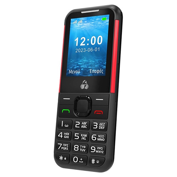 Telefon mobil Powertech PTM-33 cu meniu in limba Greaca, Ecran 2, 4”, Negru
