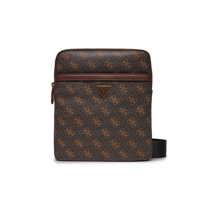 GUESS JEANS válltáska, PU bőr, barna, 21x24x3cm