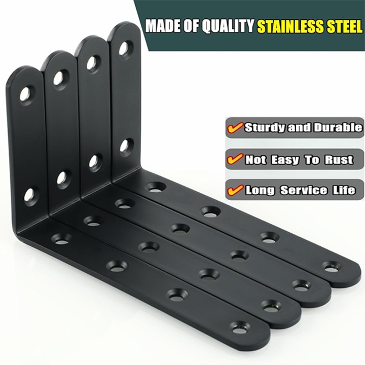 8 polctartó készlet, Tebnaild, acél, fekete, 12,5x7,5 cm