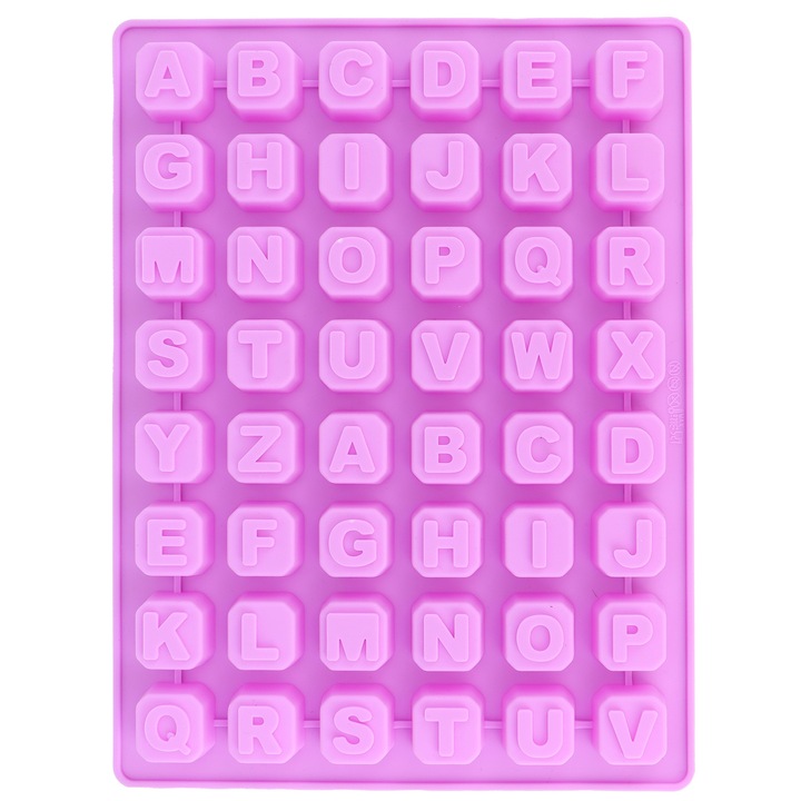 Szilikon tepsi, 48 forma, rózsaszín, 24x18,2cm