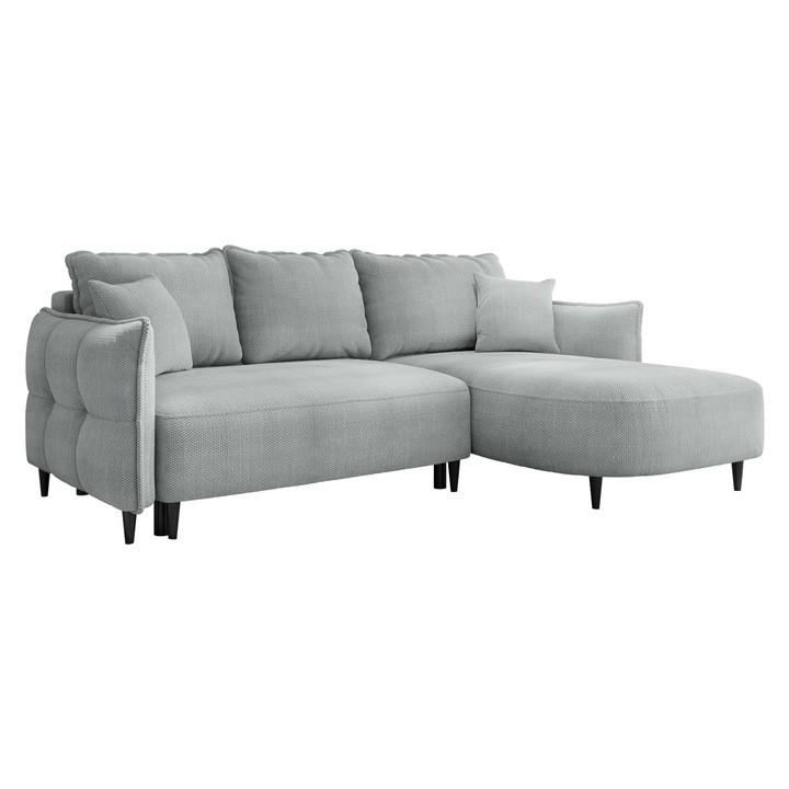 Coltar Evardo, MIRJAN24, dreapta, gri, 165x244x76 cm