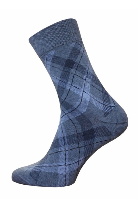 Sosete subtiri din bumbac cu model geometric, Bchk 2125-043, Gri